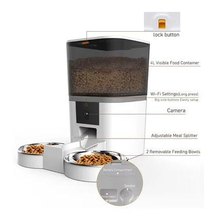 Smart Automatic Pet Feeder with HD Camera