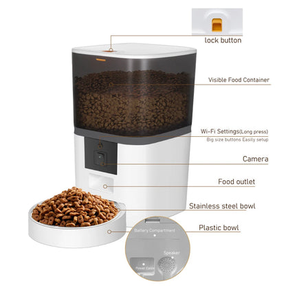 Smart Automatic Pet Feeder with HD Camera